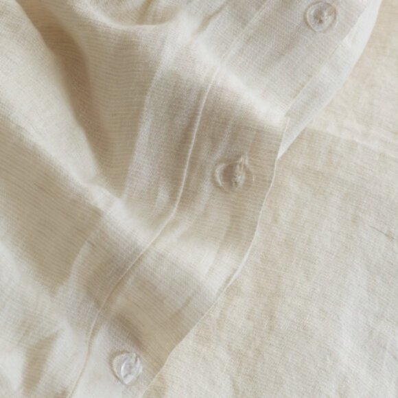 NWOT Quince European Linen Duvet Cover Set - Natural/White Mini Pinstripe - Picture 5 of 5